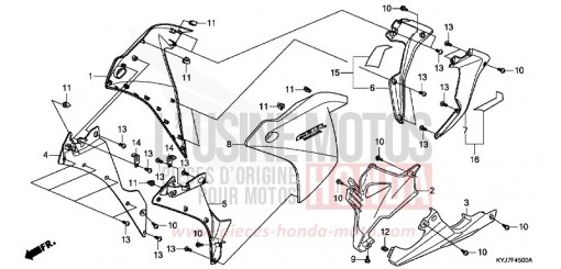 CARENAGE MILIEU/PANNEAU INFERIEUR CBR250RD de 2013